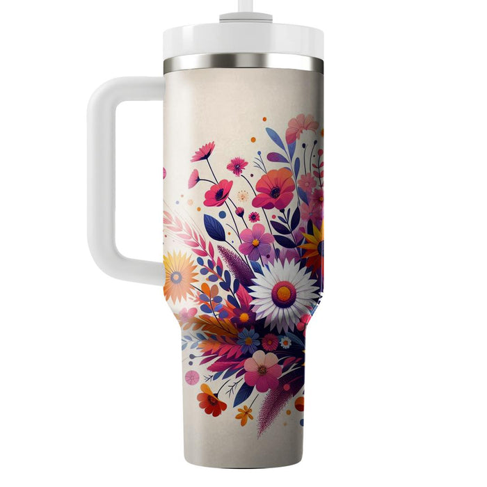 Wild Flower Explosion  Personalized Tumblers