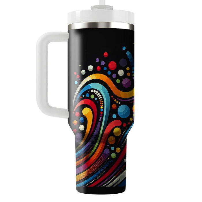 Artistic Rainbow Dots  Travel Tumblers