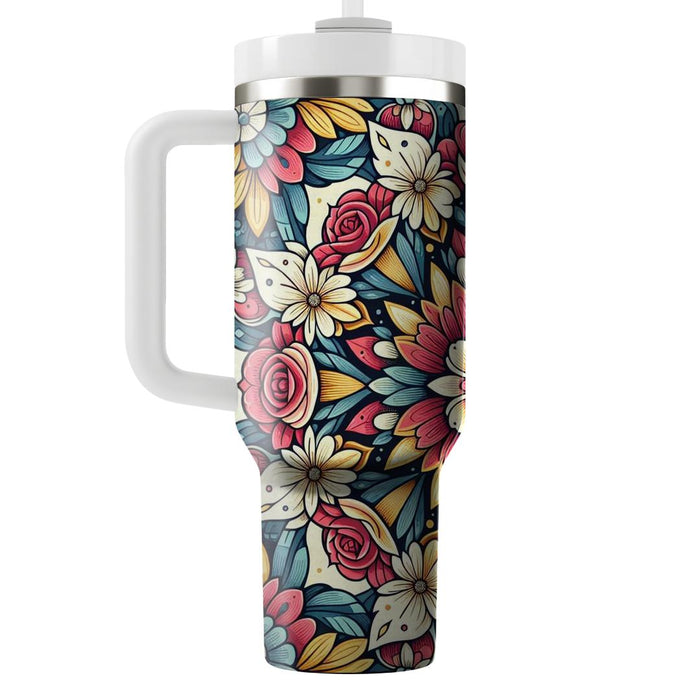 Floral Kaleidoscope Harmony  Decorative Tumblers