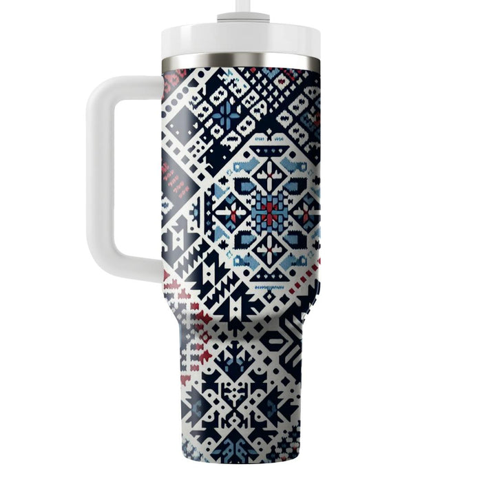 Winter Nordic Knit Tumblers With Lids