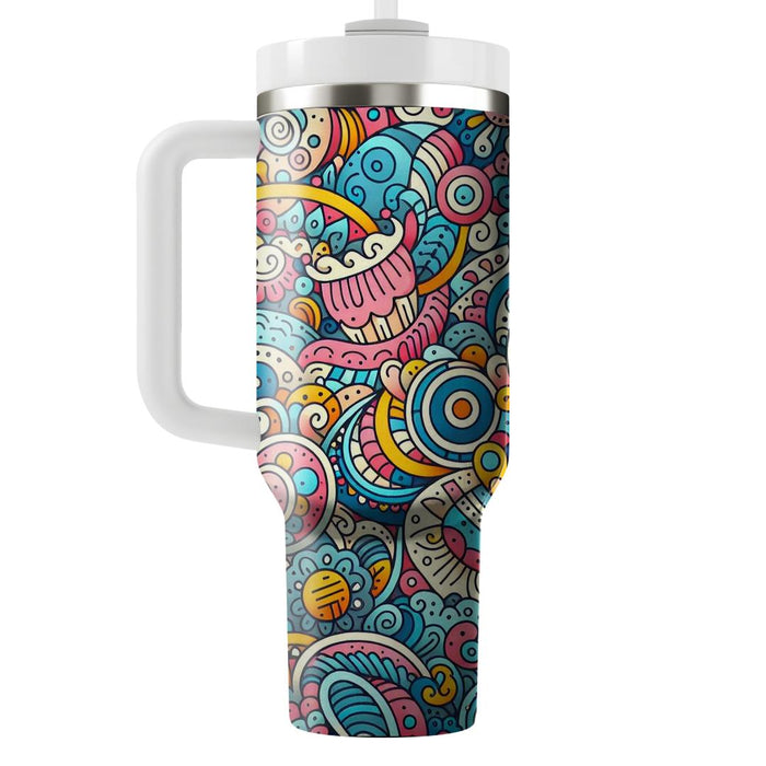 Whimsical Doodle Pattern  Tumblers For Gifts