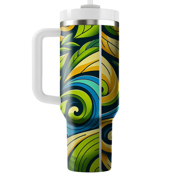 Abstract Leaf Whirls  Insulated Tumblers