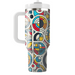 Abstract Mosaic Circle  Insulated Tumblers