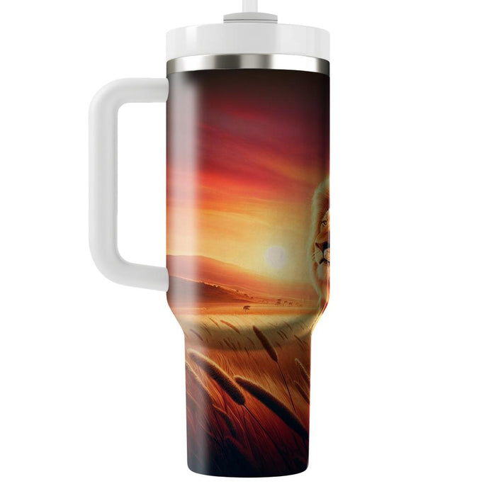 Wild Savanna Lion Majesty  Travel Tumblers