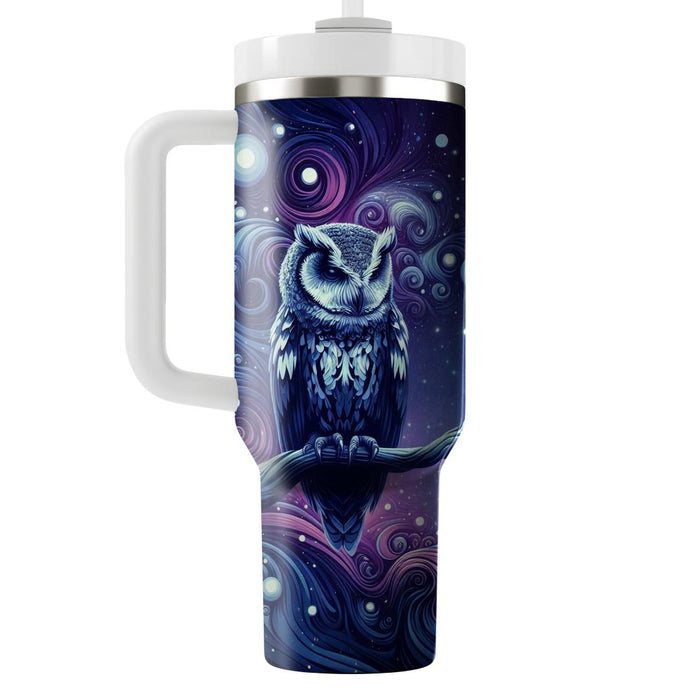 Surreal Owl And Stars  Personalized Tumblers