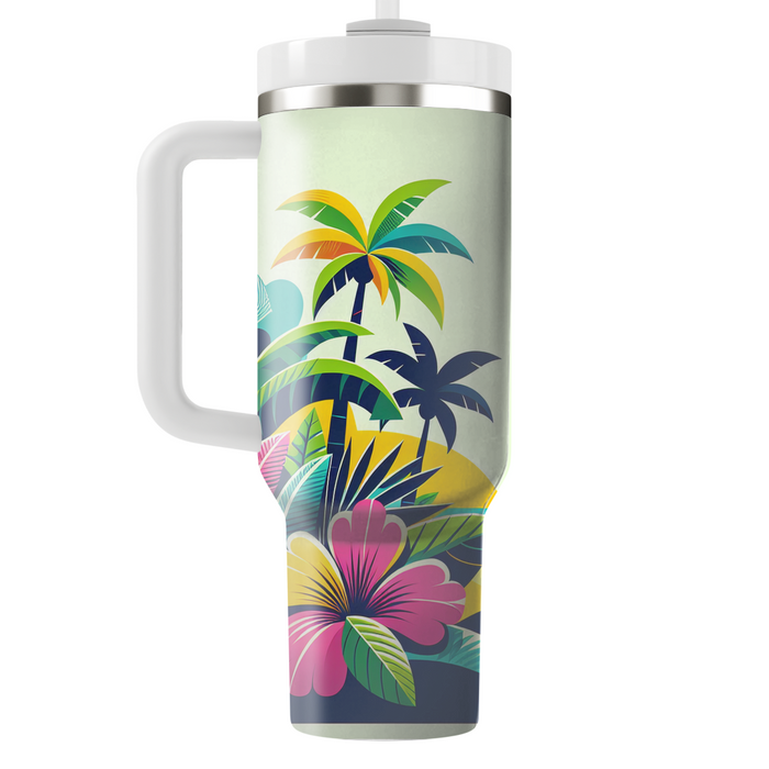 Tropical Paradise Retro  Tumbler Cups