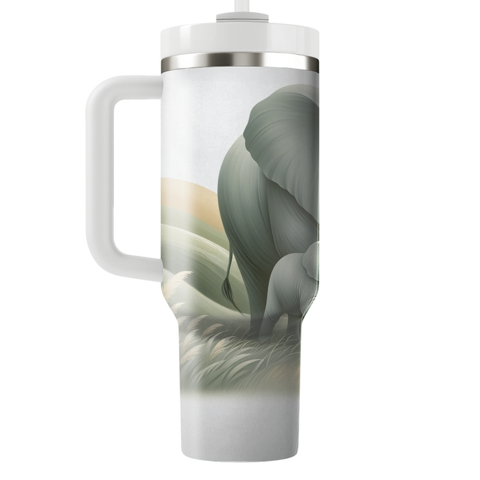 Gentle Elephant Embrace  Tumblers With Lids