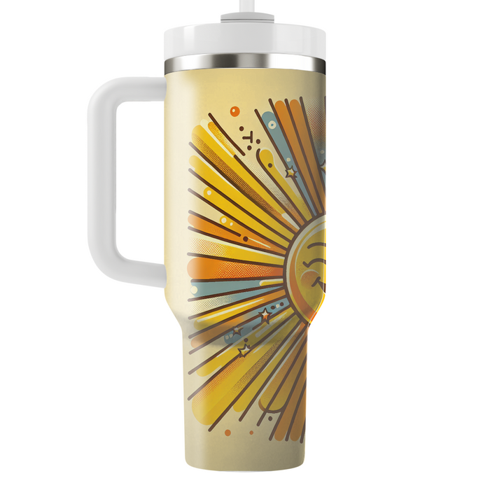 Bright Retro Sunshine  Tumbler Cups