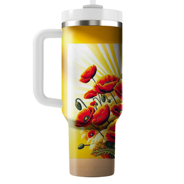 Sunshine Poppy Fields  Tumbler Cups