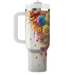 Vibrant Floral Cascade  Travel Tumblers