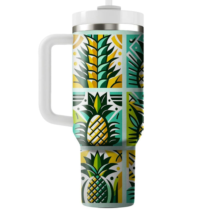 Tropical Pineapple Grid  Tumblers For Gifts