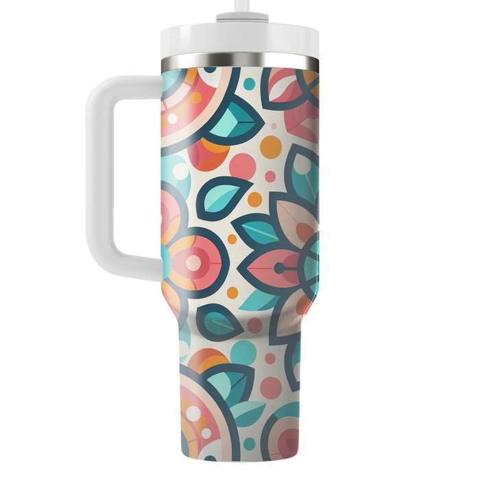 Bright Mosaic Flower Pattern  Unique Tumblers