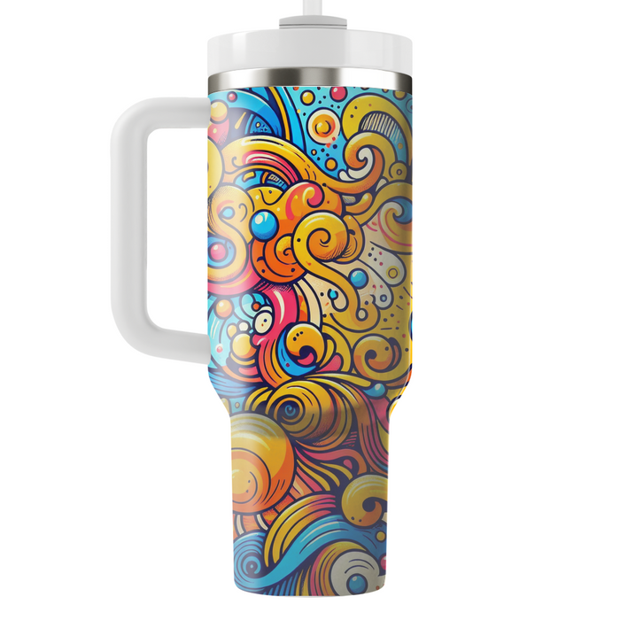 Vibrant Abstract Doodles  Unique Tumblers