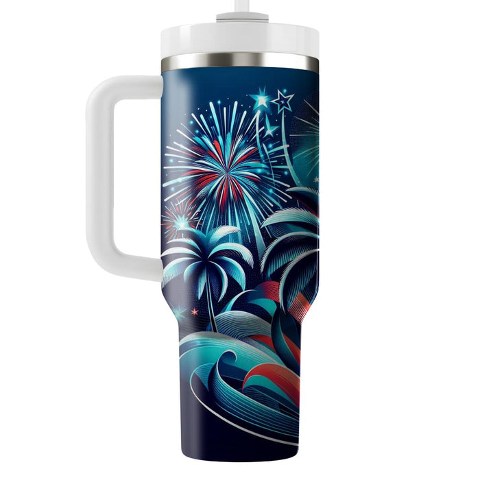 Tropical Serenity - Independence Day  Insulated Tumblers