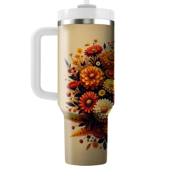 Autumn Floral Whirl  Unique Tumblers