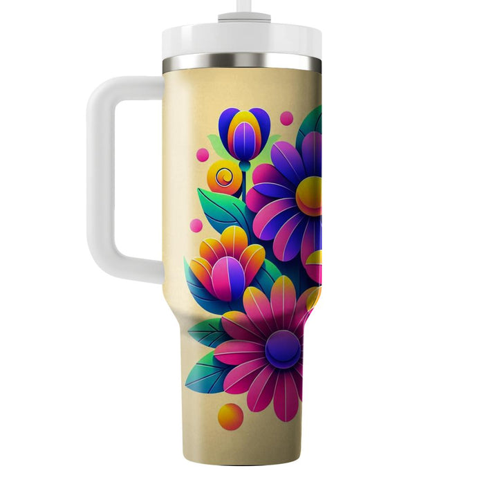 Flower Power Grooves  Tumbler Cups