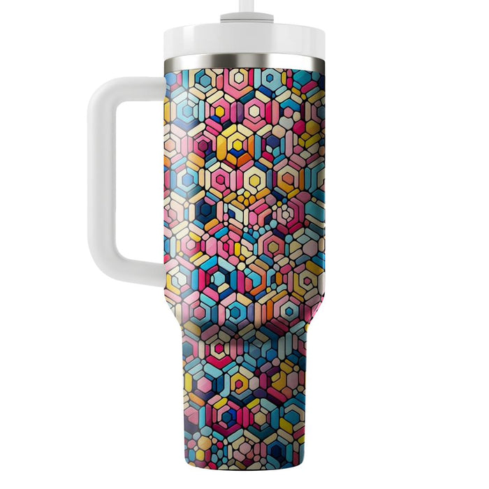 Artistic Hexagonal Mosaic  Custom Tumblers