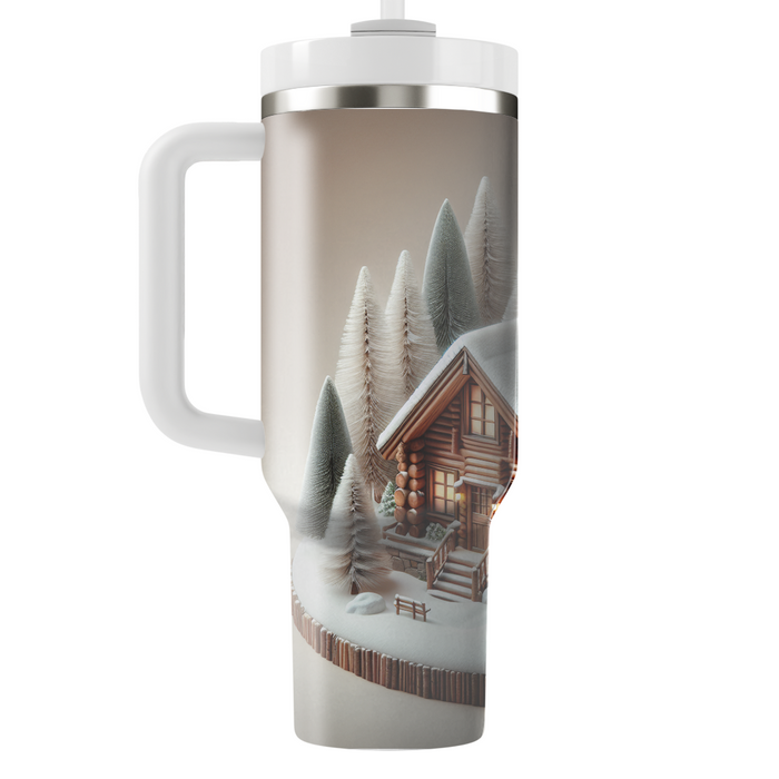 Winter Cozy Cabin  Personalized Tumblers