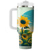 Bright Sunflower Fields  Tumblers With Lids