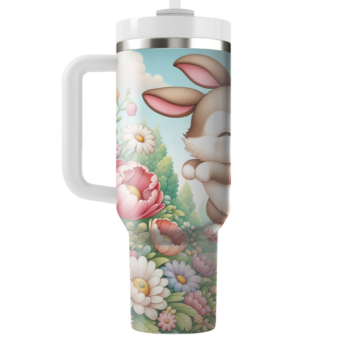 Whimsical Rabbit Garden  Tumblers With Lids