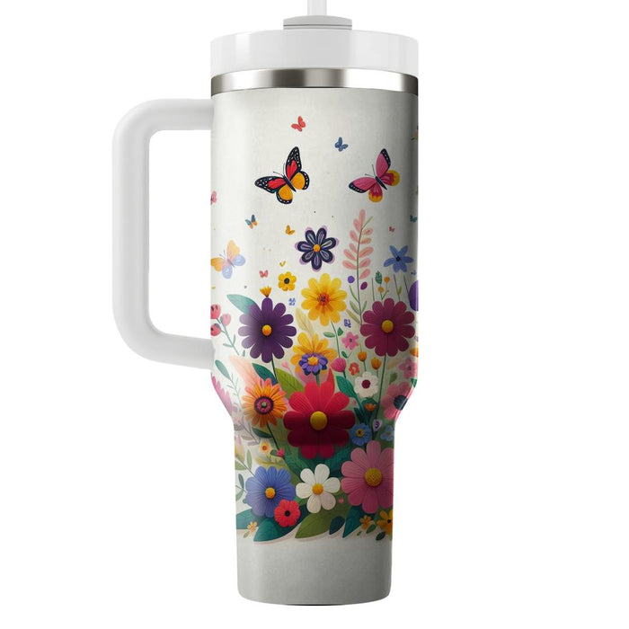 Whimsical Butterfly Floral  Insulated Tumblers