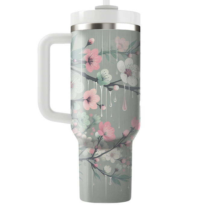 Spring Raindrop Symphony  Travel Tumblers