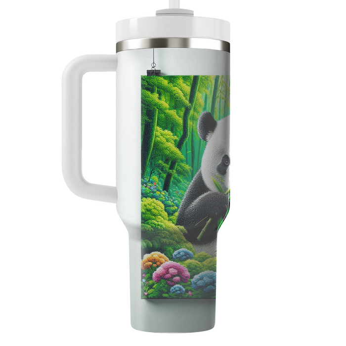 Serene Panda Retreat  Tumblers With Lids