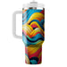 Geometric Rainbow Waves  Travel Tumblers