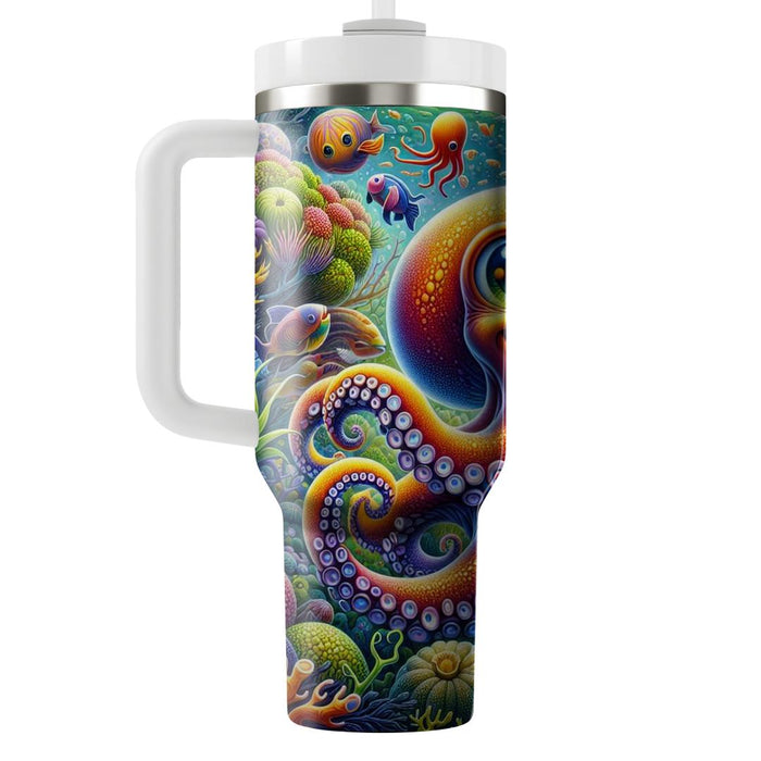 Whimsical Octopus Wonderland  Tumbler Cups