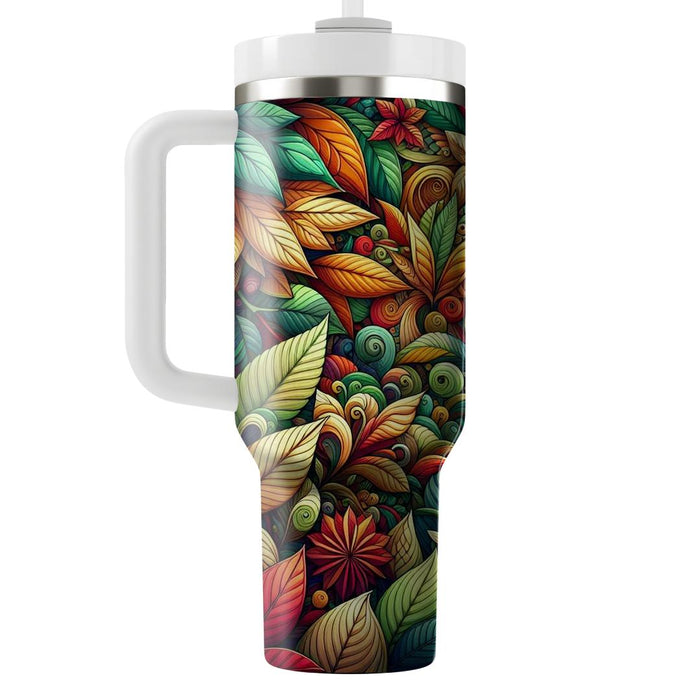 Artistic Kaleidoscope Leaves  Travel Tumblers