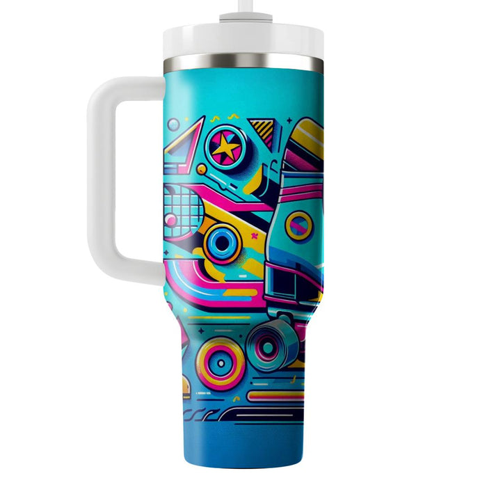 Vibrant 80s Skating  Tumblers For Gifts