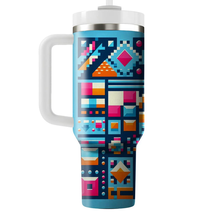 Retro Arcade Geometry  Travel Tumblers