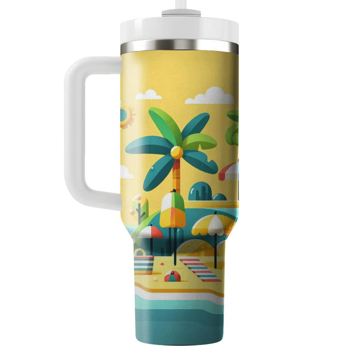 Whimsical Beach Scene  Tumblers With Lids