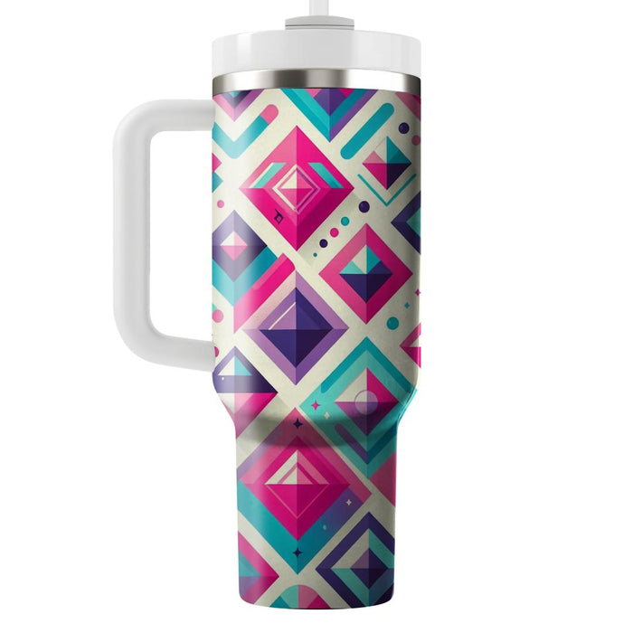 Vibrant Diamond Shape  Tumblers With Lids