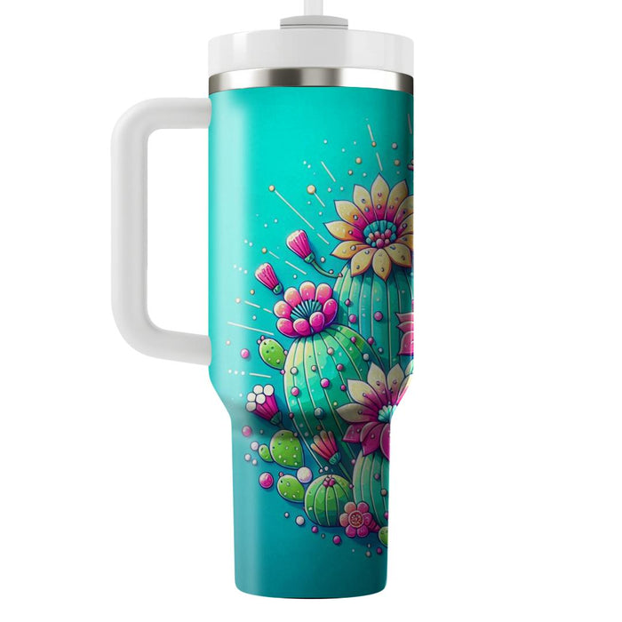 Whimsical Cactus Blooms  Unique Tumblers