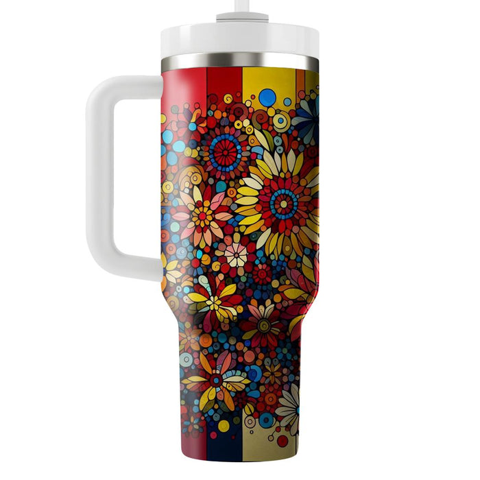 Retro Floral Mosaic  Decorative Tumblers