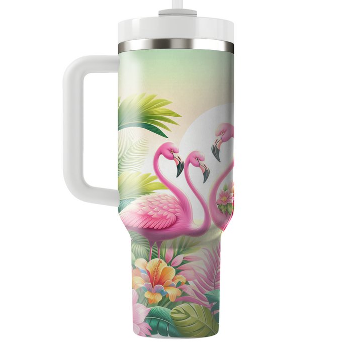 Vibrant Flamingo Fiesta  Personalized Tumblers