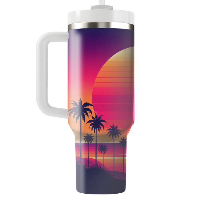 Vibrant Sunset Palms Custom Tumblers