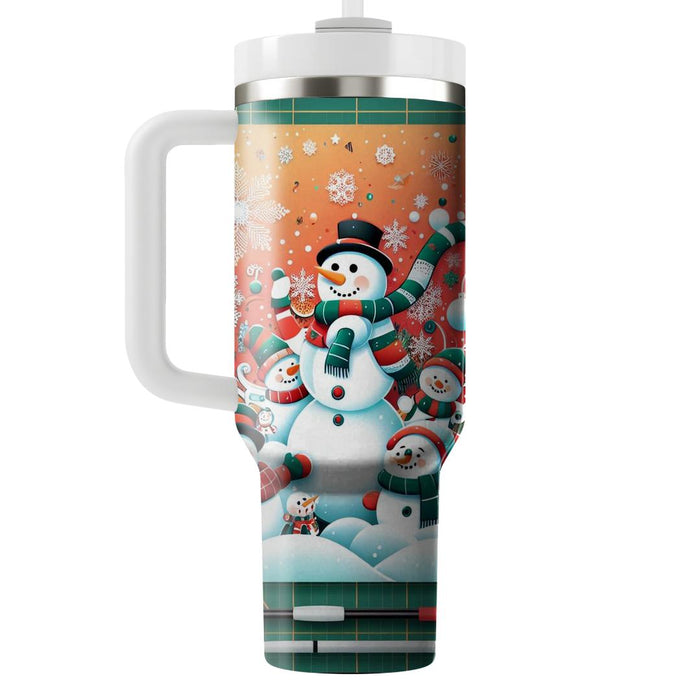 Winter Cheerful Snowmen  Insulated Tumblers