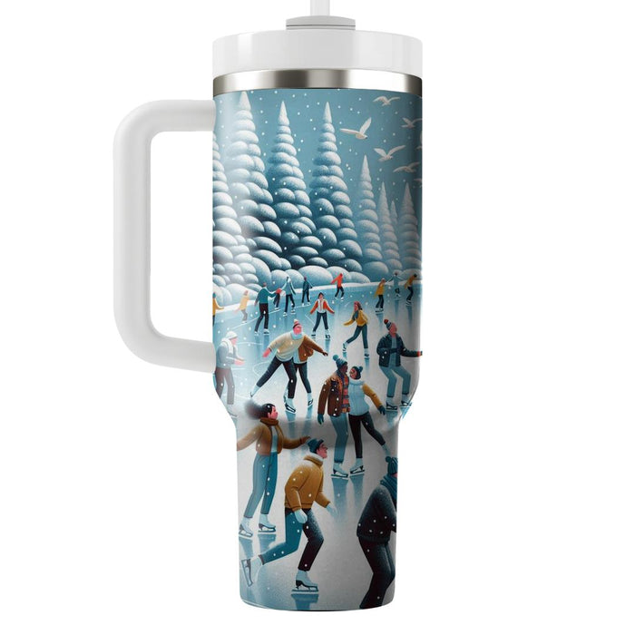 Winter Ice Skating Joy  Travel Tumblers