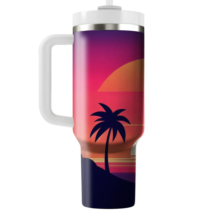 Sunset Palm Paradise  Tumblers With Lids