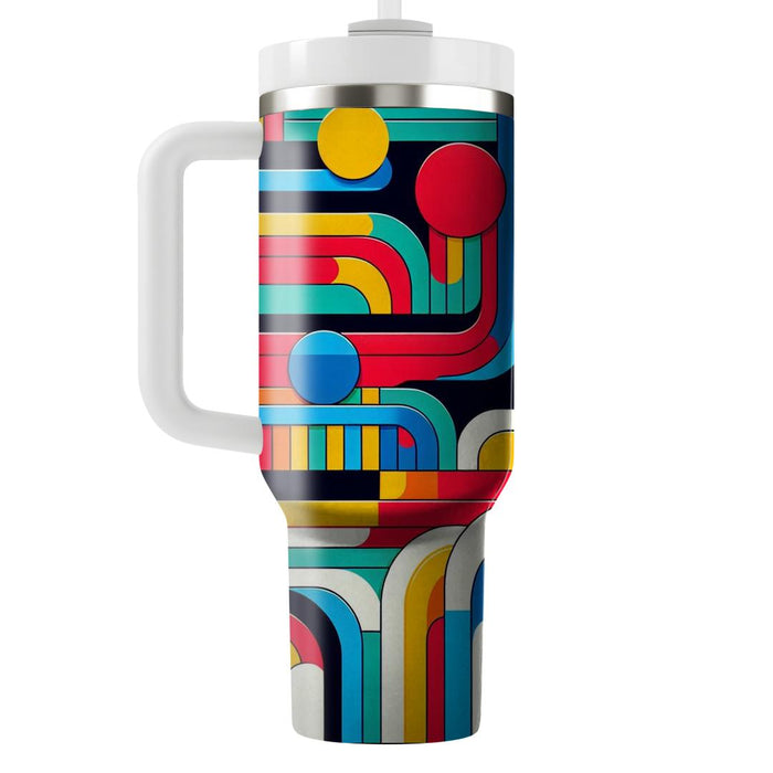 Bold Color Stripes  Tumblers With Lids