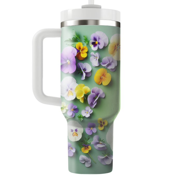 Vibrant Pansy Paradise  Custom Tumblers