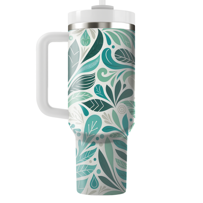 Whimsical Leafy Swirls  Unique Tumblers