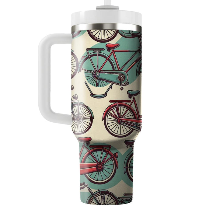 Vintage Bicycle Pattern  Personalized Tumblers