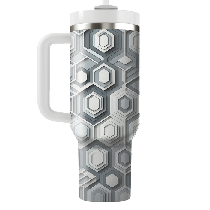 Minimalist Hexagonal Lattice  Personalized Tumblers