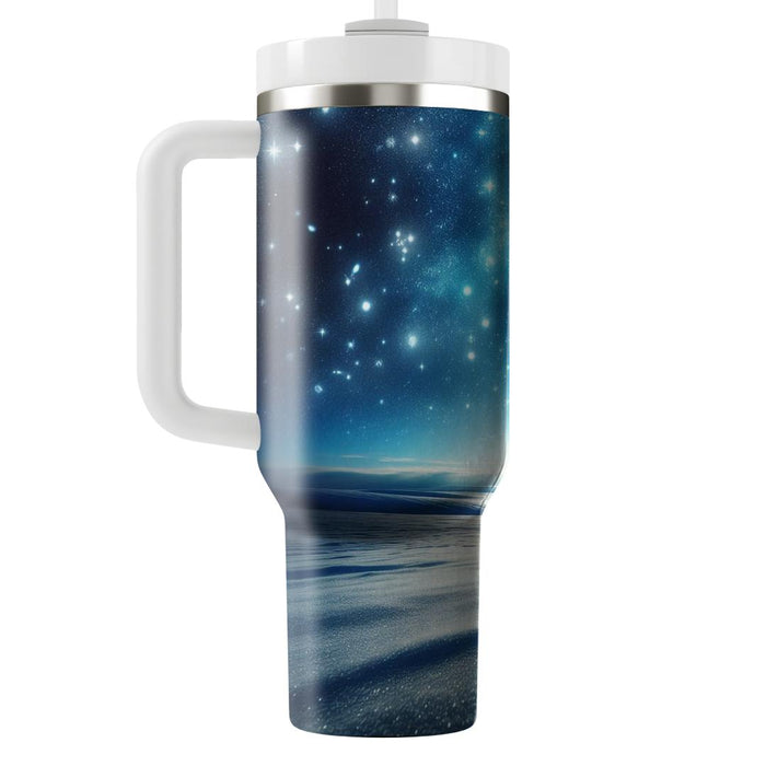 Winter's Blue Night  Travel Tumblers