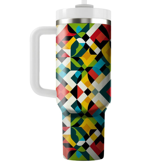 Vibrant Harlequin Delight  Travel Tumblers