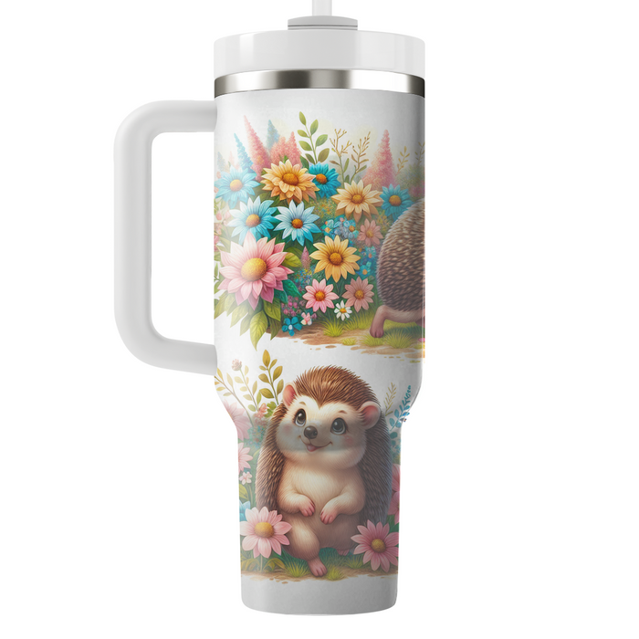 Whimsical Hedgehog Garden  Tumbler Cups