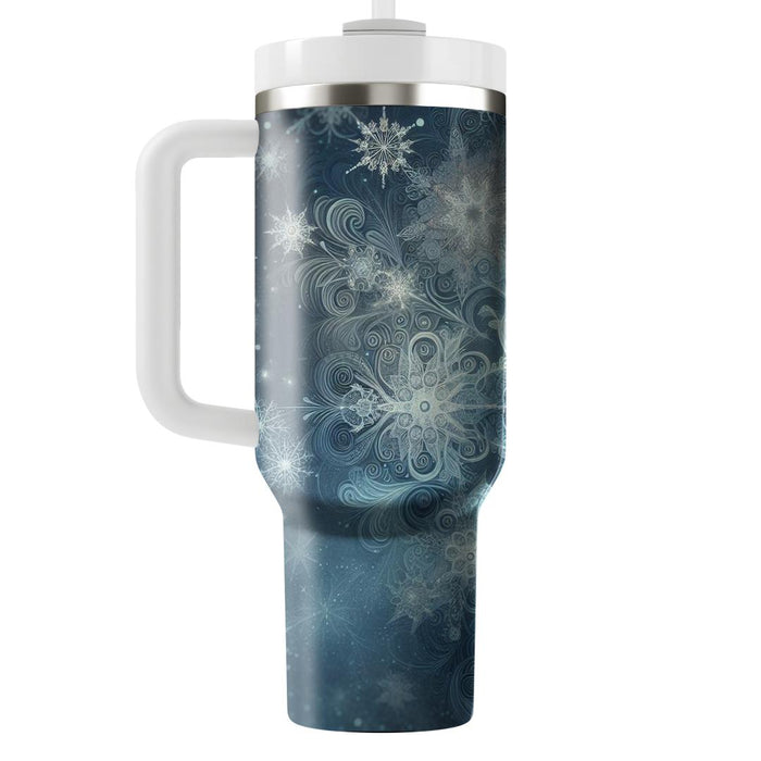 Winter Snowflake Elegance Tumblers With Lids